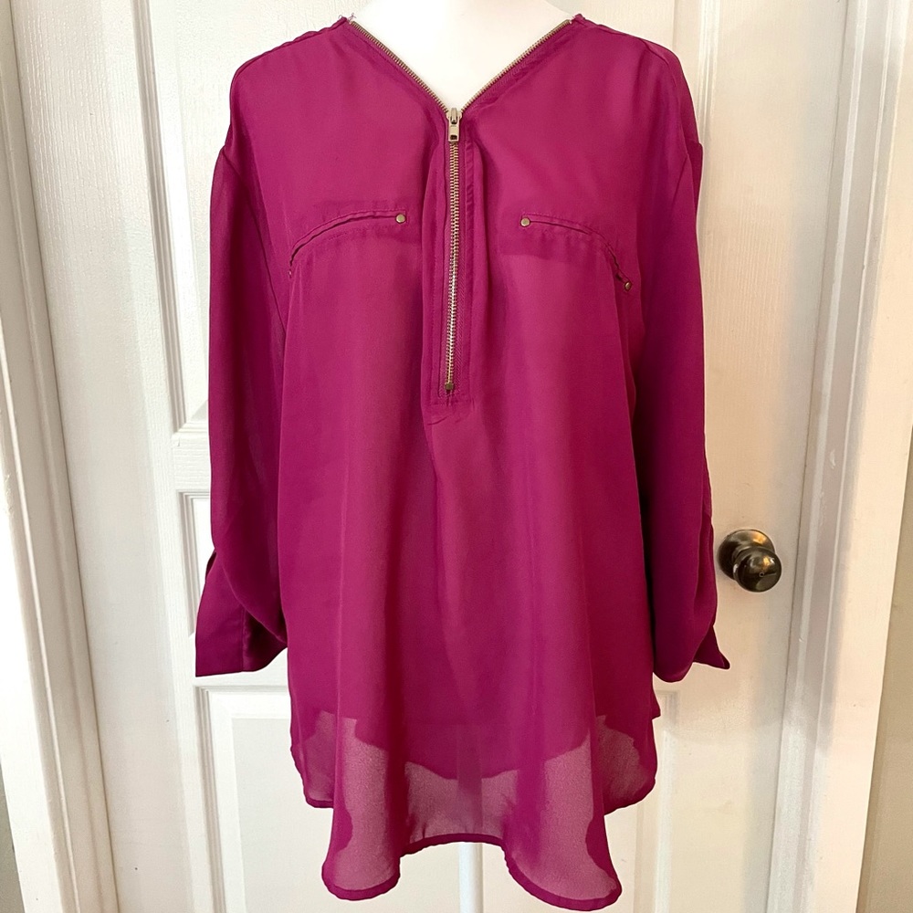 3/$20 Icy Fashion sheer blouse